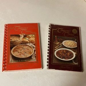 Set of two older companies coming cookbooks